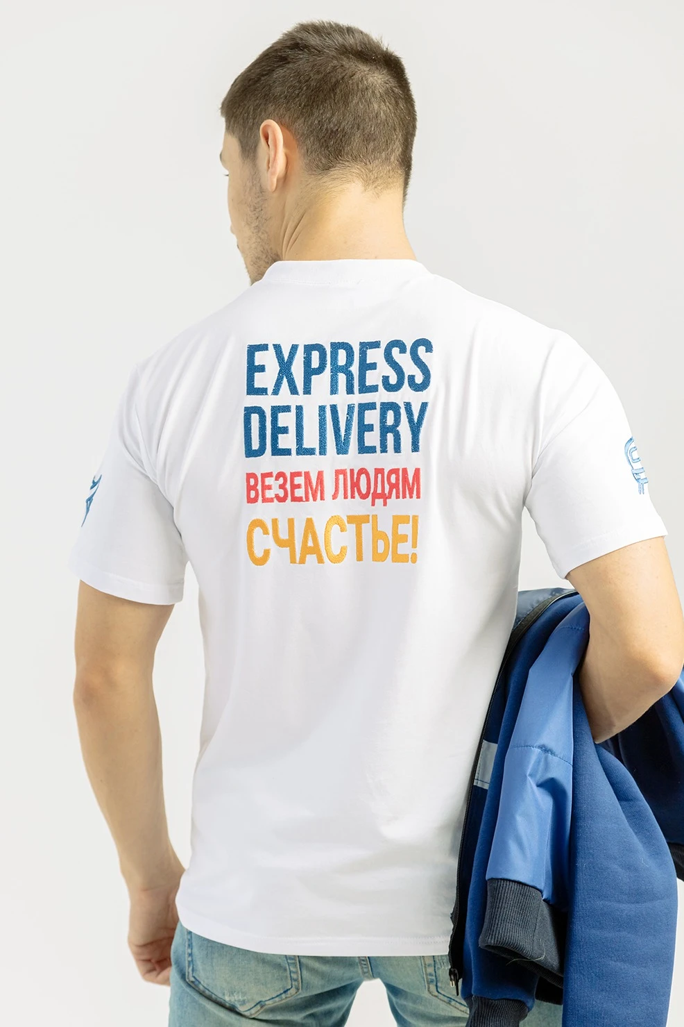 Футболка Степ унисекс однотонная белая (хлопок)#1