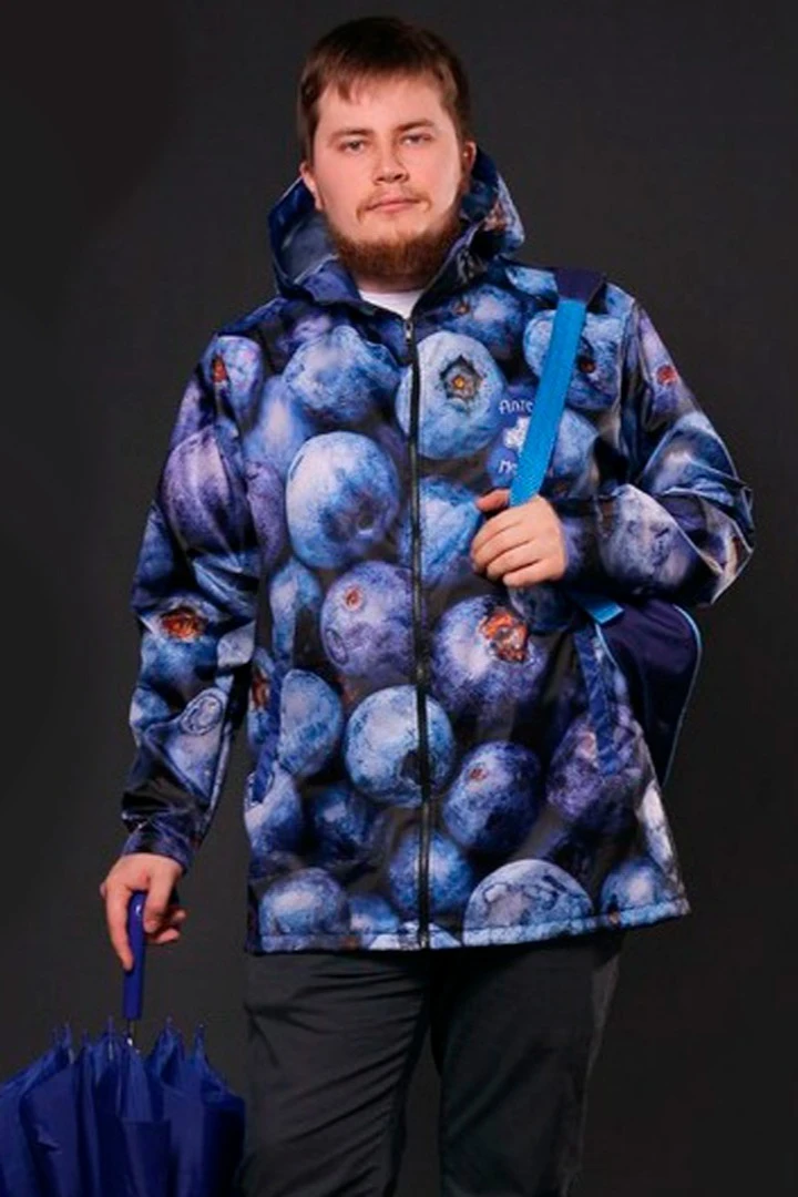 Ветровка Райдер унисекс с полной запечаткой "Blueberry"#2 Ветровка Райдер унисекс с полной запечаткой "Blueberry"#2
