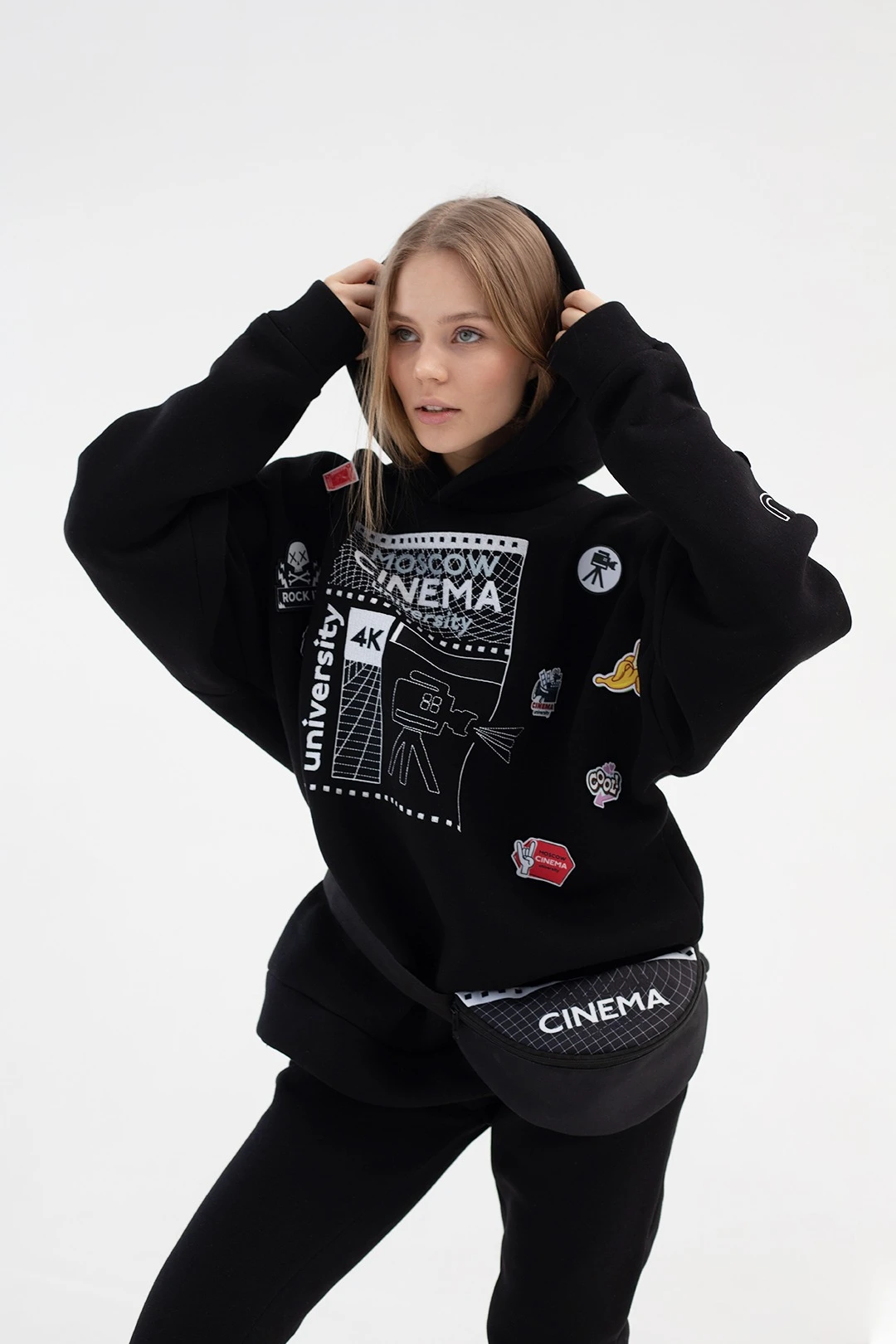 Худи Фрэнк из футера оверсайз унисекс, однотонная "Cinema University"#3 Худи Фрэнк из футера оверсайз унисекс, однотонная "Cinema University"#3