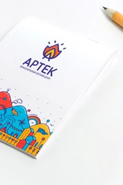 Блокнот фирменный А7 на скобе (40 листов без печати)#1