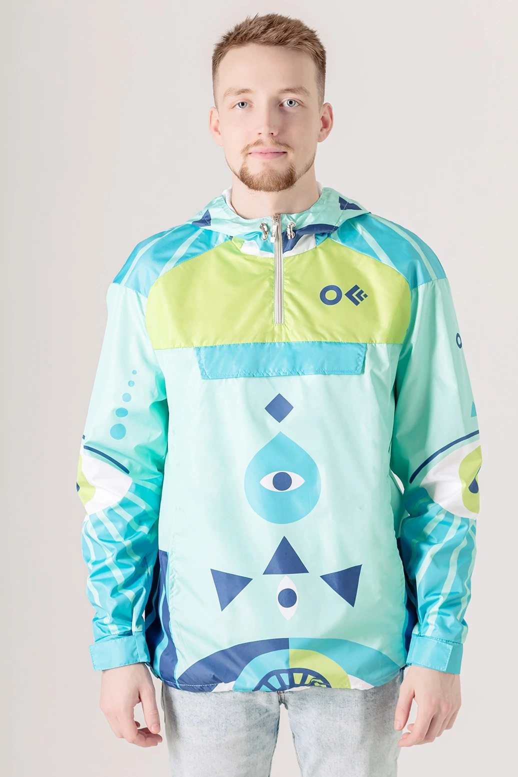 Анорак Рэйбел унисекс с полной запечаткой "Oko"#2 Анорак Рэйбел унисекс с полной запечаткой "Oko"#2