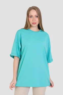 Купить футболку Ричмонд оверсайз унисекс однотонная (хлопок), мятная