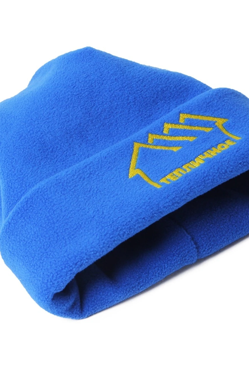 Шапка Вэст флисовая двухслойная взрослая, однотонная "Greenhouse" синяя#3