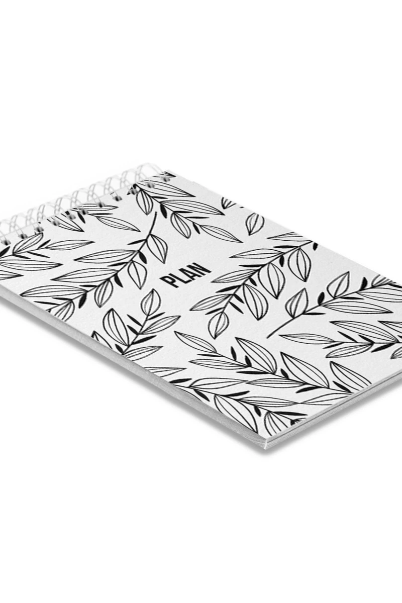 Купить блокнот фирменный А6 на пружине (40 листов) с принтом "Plan"