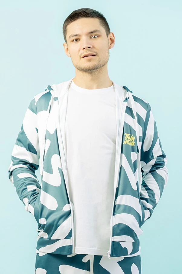 Балахон Ронни унисекс из адидаса с полной запечаткой "Train"#3