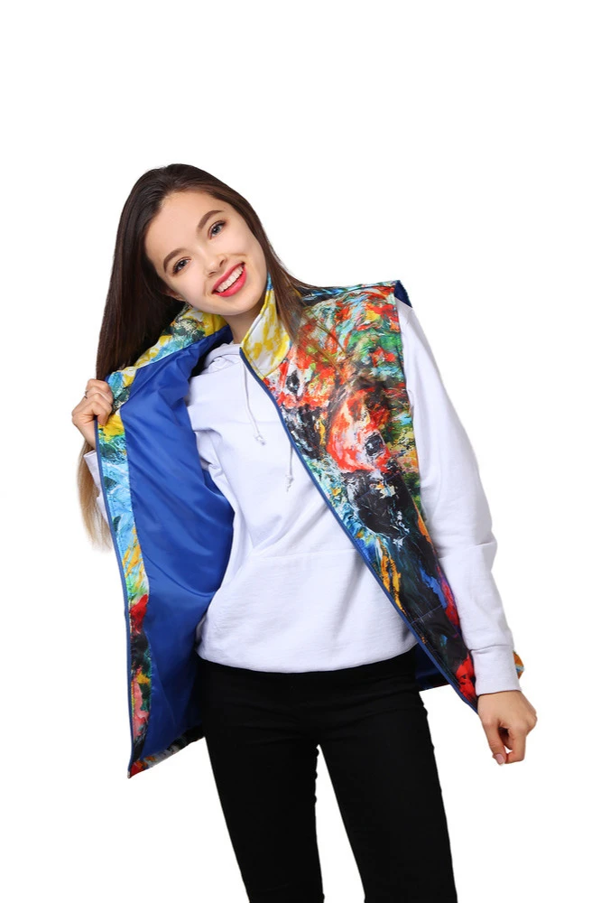 Купить жилет Портер с полной запечаткой "Попугаи"