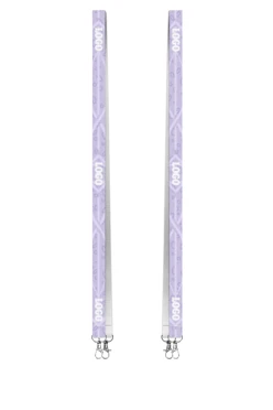 Купить ленту для бейджа репс ширина 1,5 см, с двумя карабинами-люкс, с печатью "Logo"