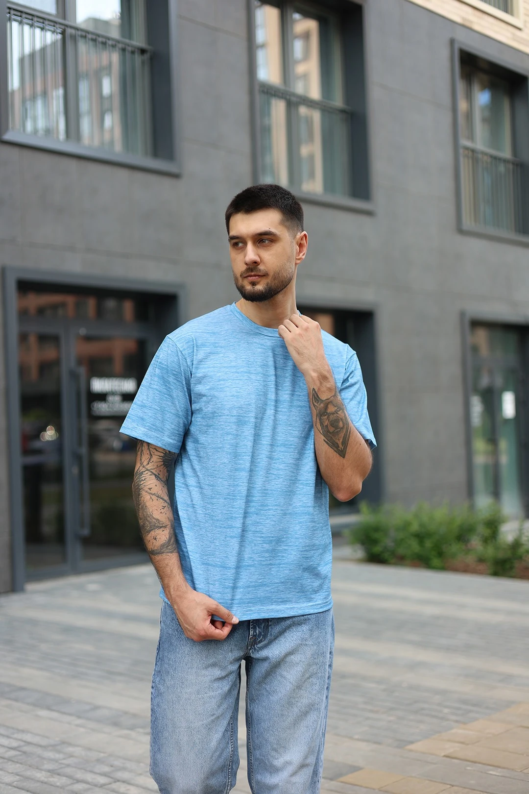 Купить футболку Теренс оверсайз унисекс из кулирки хб с полной запечаткой "Interference"