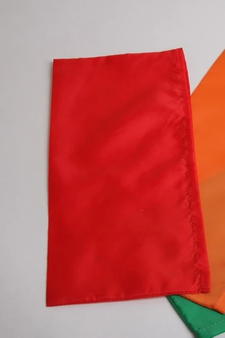 Пилотка Пионер из цветного шелка, однотонная красная#4