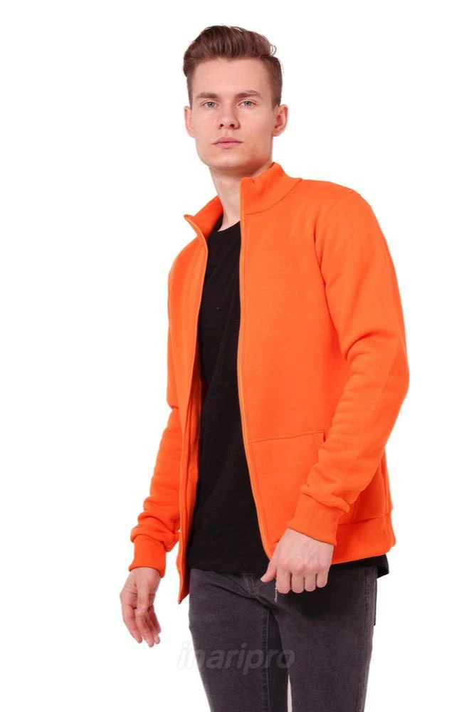 Толстовка Томас из футера унисекс, однотонная оранжевая#1