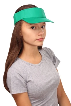 Козырек Карри на липучке узкий, однотонный зеленый (хлопок)#1