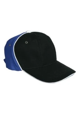 Бейсболка Смарт шестиклинка взрослая черно-синяя (хлопок)#1
