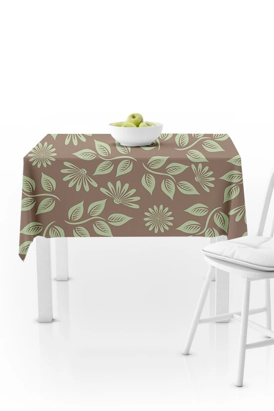 Купить скатерть квадратная 70х70 см, с полной запечаткой "Листья и цветы"