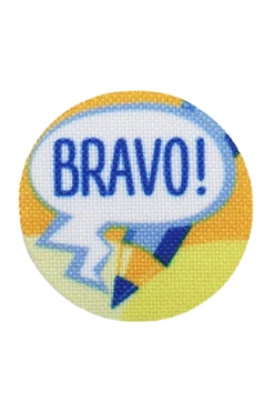 Купить наклейку-стикер Круг 3х3 см с печатью "Bravo"