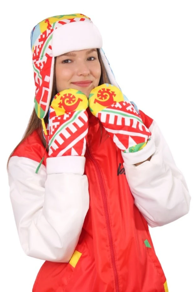 Купить варежки взрослые "Типография" Купить варежки взрослые "Типография"