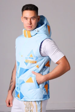 Купить жилет Стивен на синтепоне с капюшоном унисекс, с полной запечаткой "Stiven"