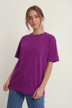 Купить футболку Ампир унисекс, однотонную фиолетовую (хлопок)