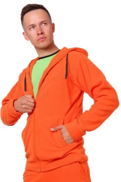 Купить оранжевую толстовку Харисон с капюшоном унисекс
