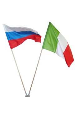 Купить кронштейн козырьковый на 2 штока с алюминиевыми древками 2 м