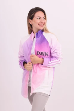 Купить толстовку Дэйви унисекс из флиса с полной запечаткой "Pink gradient"