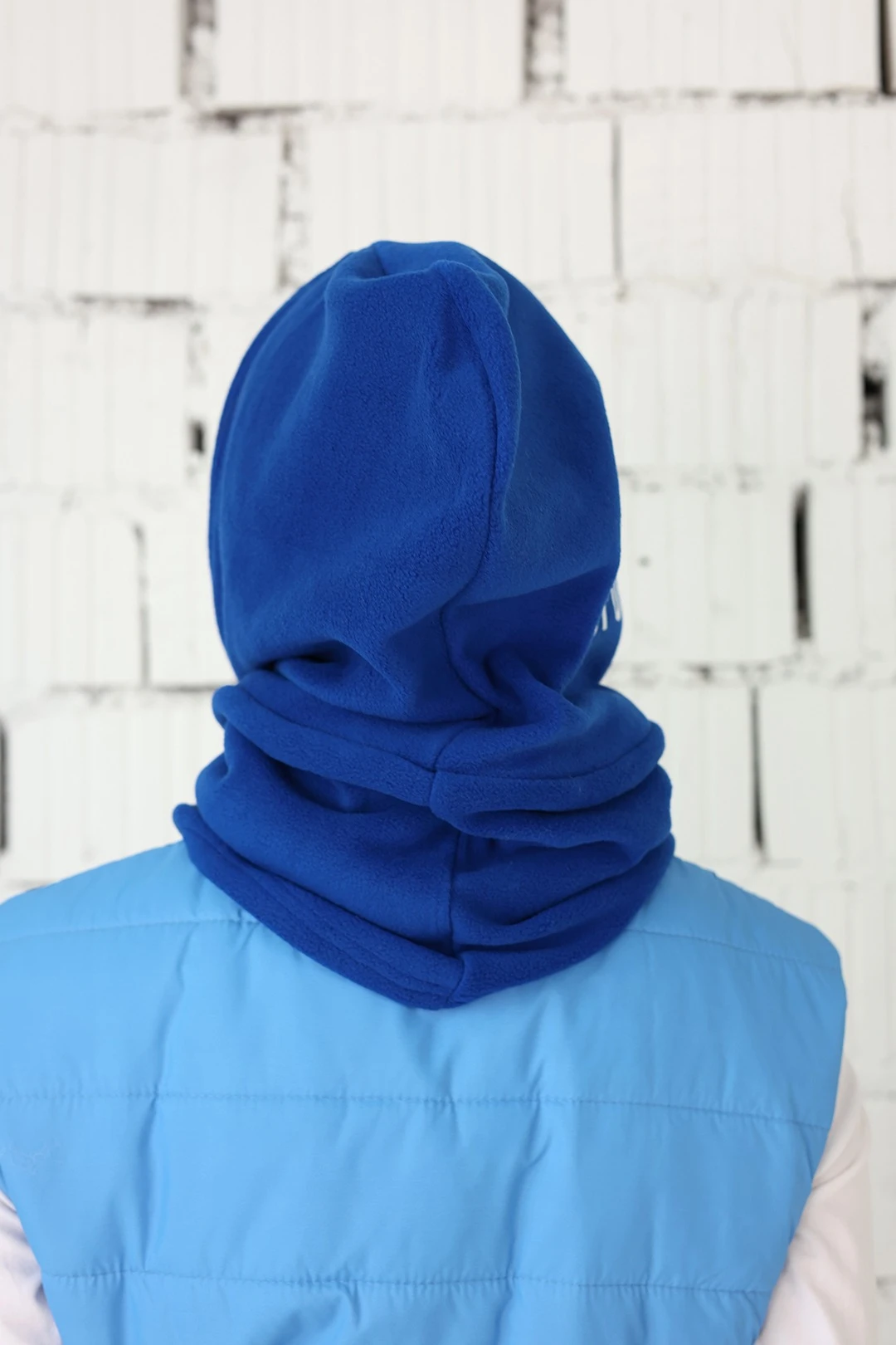 Капор Рейс флисовый взрослый, однотонный синий#3 Капор Рейс флисовый взрослый, однотонный синий#3