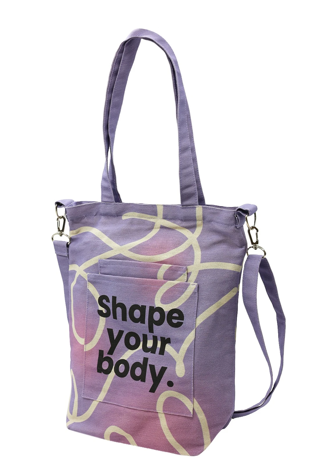 Сумка Айви из двунитки 30х35х10 см, печать с двух сторон "Shape your body"#3 Сумка Айви из двунитки 30х35х10 см, печать с двух сторон "Shape your body"#3