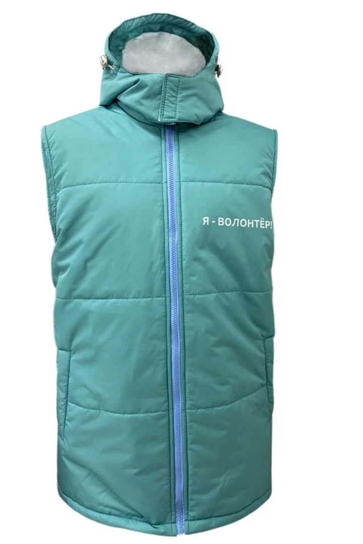 Купить жилет Диего на синтепоне с капюшоном унисекс "Я волонтер" Купить жилет Диего на синтепоне с капюшоном унисекс "Я волонтер"