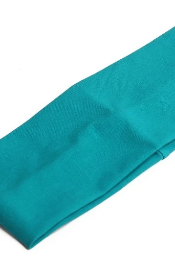 Повязка трикотажная двухслойная взрослая, однотонная голубая#2