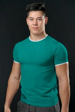 Купить бирюзово-белую футболку Атлетик унисекс