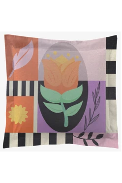 Купить подушку с бордюром 50х50 см, с принтом "Abstraction"