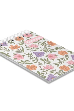 Блокнот фирменный А7 на пружине (40 листов) с принтом "Flower"#1