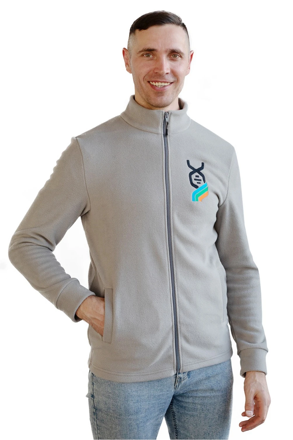 Толстовка Харисон флисовая без капюшона унисекс, однотонная#2