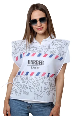 Купить накидку с полной запечаткой "BARBER SHOP" 50х55 см