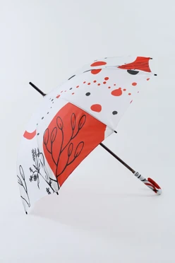 Купить зонт-трость Мэри с деревянной ручкой однослойный, с полной запечаткой (без совмещения) "Garmony"