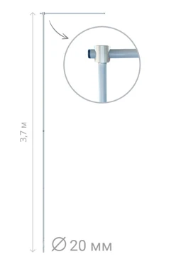 Флагшток Бриз Слим 3,7 м, алюминиевый (покраска)#1