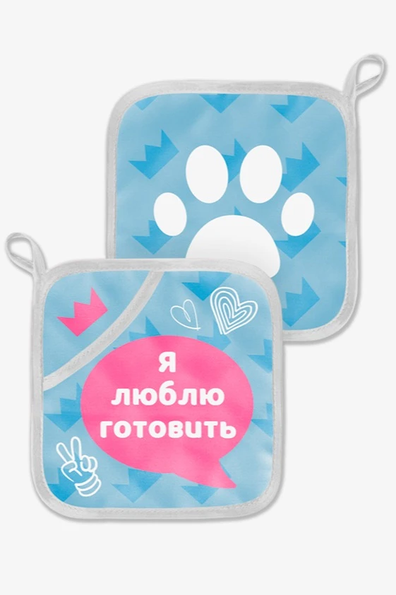 Купить прихватку Маффин с полной запечаткой "Я люблю готовить"