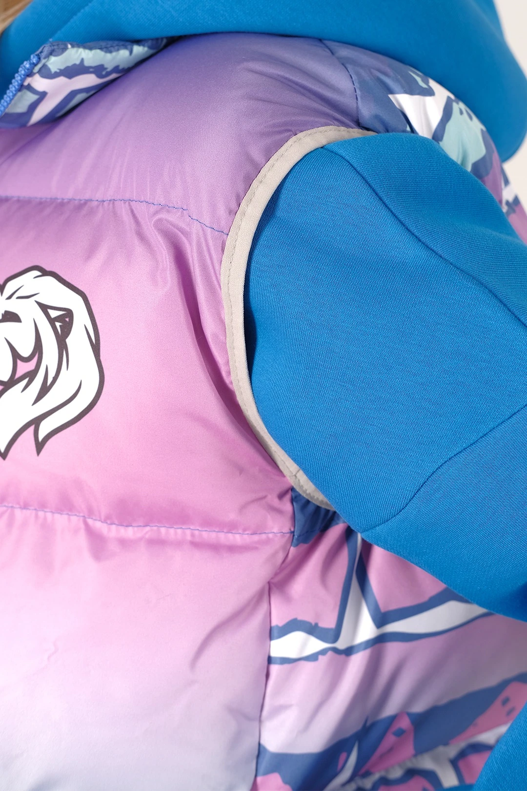 Жилет Морган Лайт с подкладом из лебяжьего пуха унисекс, с полной запечаткой "Smashers"#5