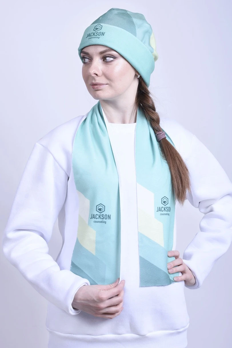 Шарф однослойный утепленный 15х120 см, с полной запечаткой "Counselting"#1