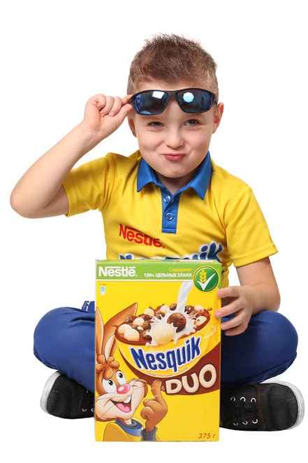 Поло Стар детская из ложной сетки с полной запечаткой "Nesquik"#1 Поло Стар детская из ложной сетки с полной запечаткой "Nesquik"#1