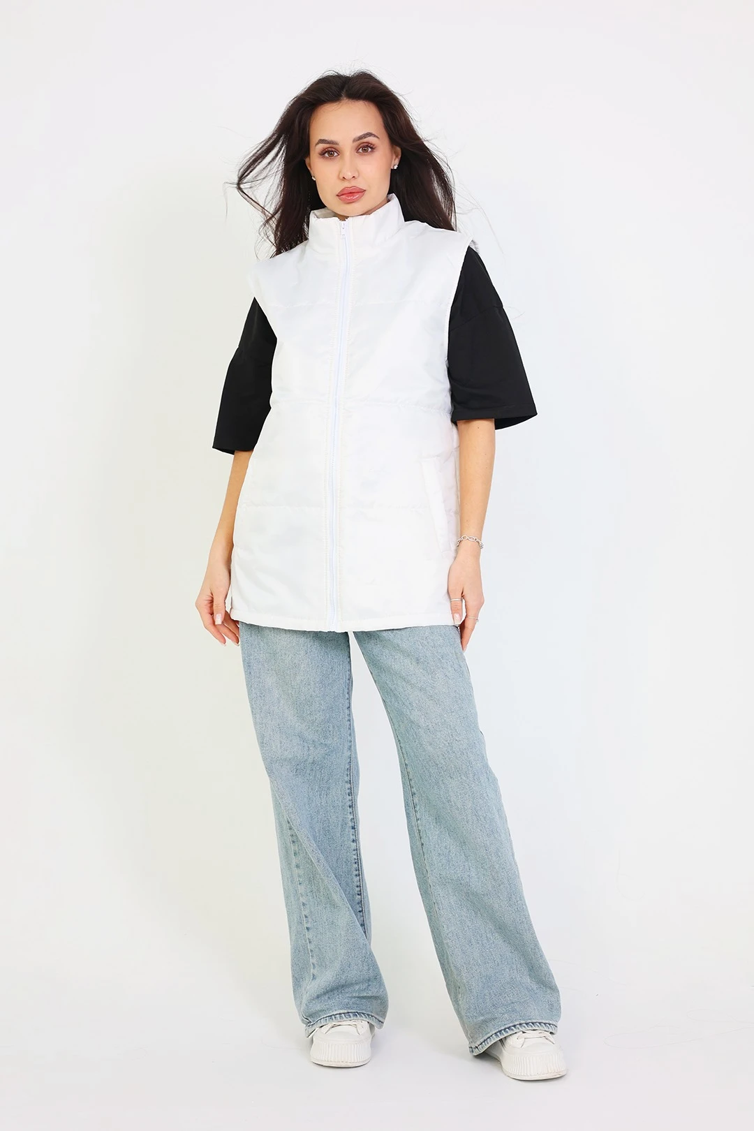 Жилет Оливер унисекс, однотонный белый#2