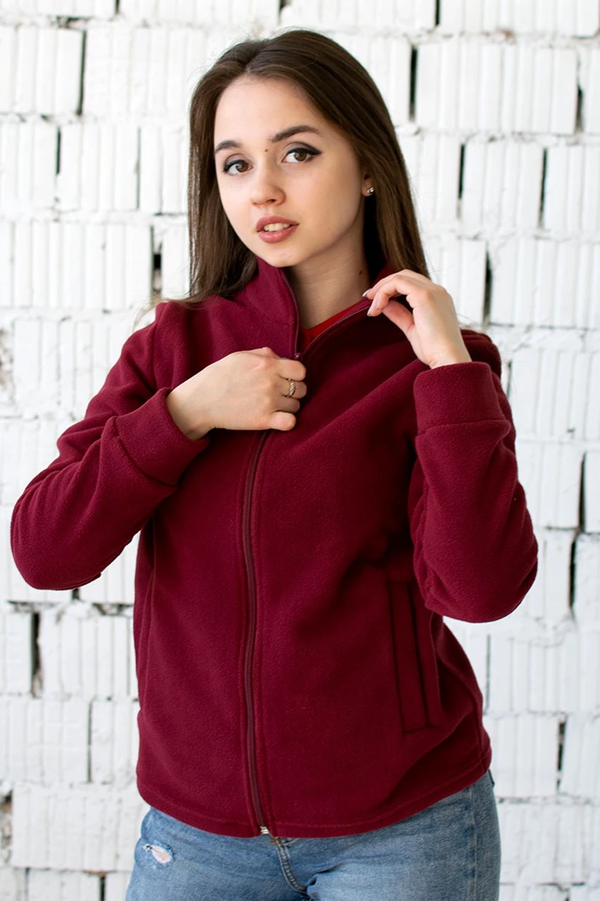 Купить женскую толстовку бордовую Харисон без капюшона