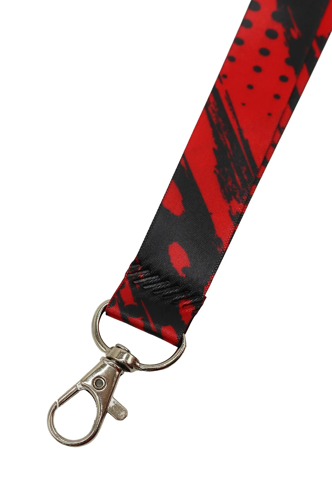 Лента для бейджа атлас люкс ширина 1,5 см, с двумя карабинами, с печатью#7