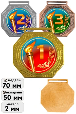 Купить медаль металлическая ИК7004 70мм с шильдом 50мм