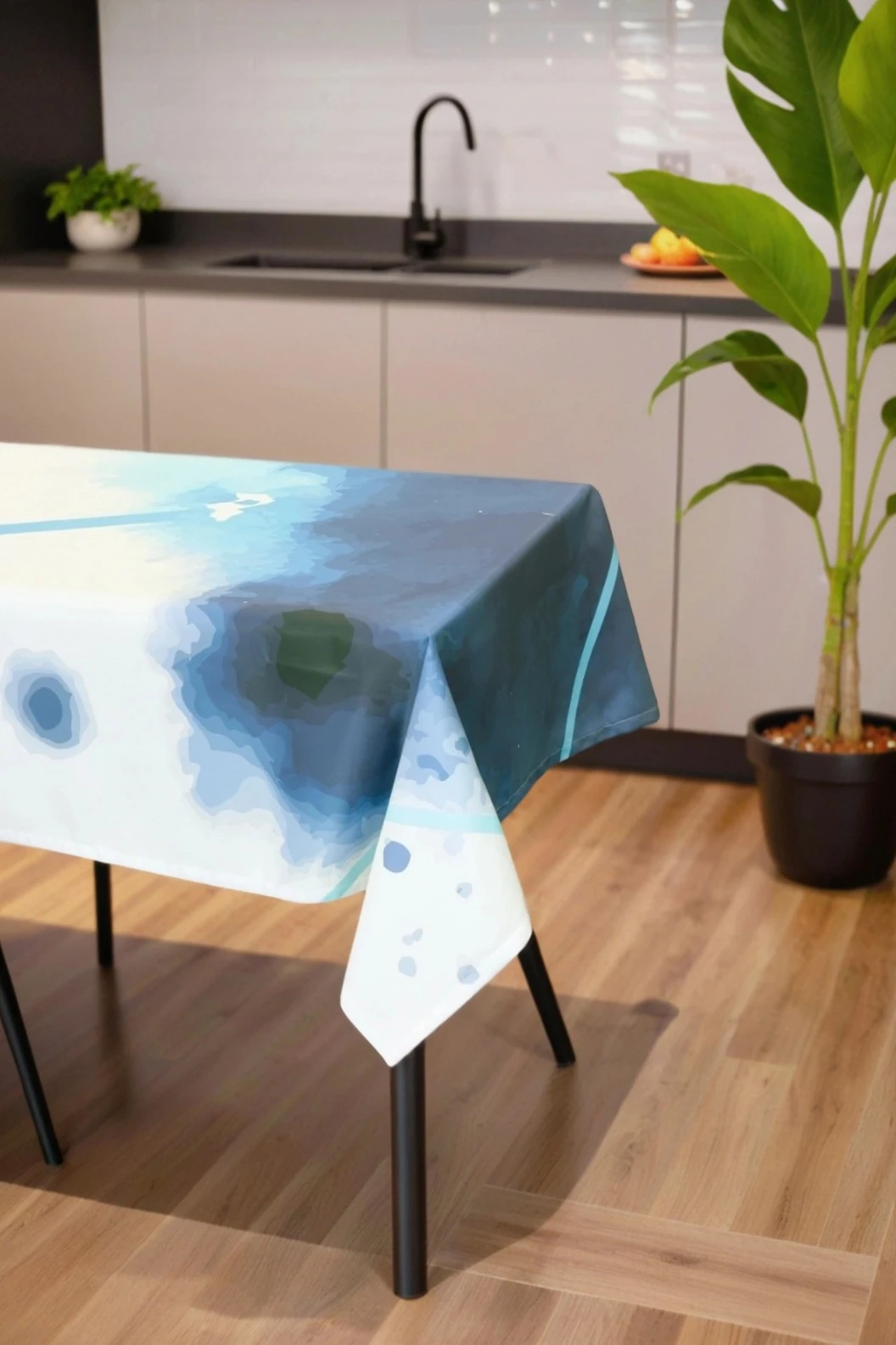 Купить скатерть прямоугольную 130х200 см, с полной запечаткой (полиэстер) "Blue spot" Купить скатерть прямоугольную 130х200 см, с полной запечаткой (полиэстер) "Blue spot"