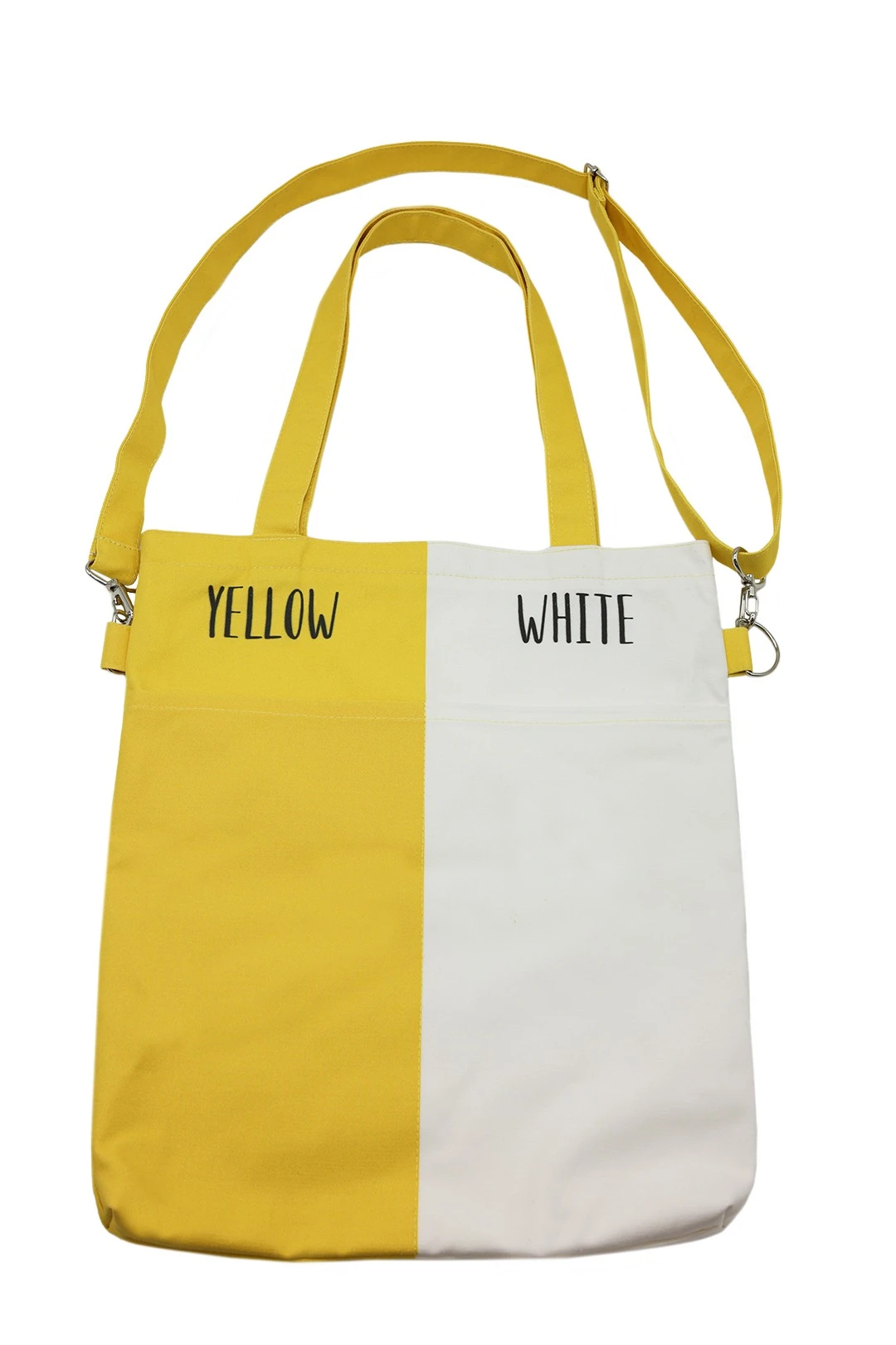 Сумка Эдит из саржи 33х38х4 см, печать с двух сторон "Yellow White"#2