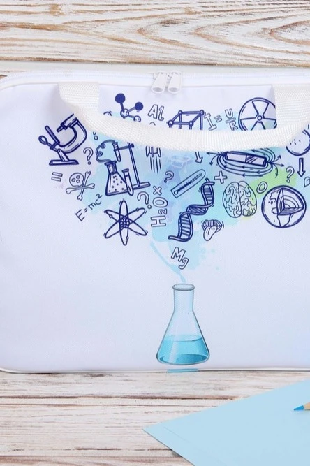 Сумка Ворд с ручками 25х35 см, с полной запечаткой "Science"#1