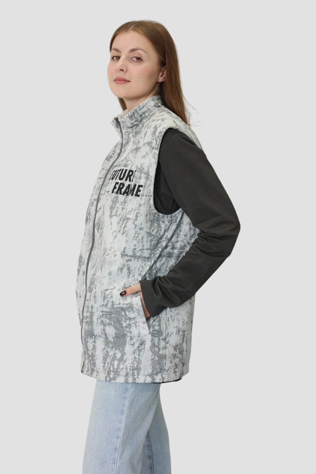 Жилет Пилот с подкладом из флиса унисекс, с полной запечаткой "Future Frame"#3