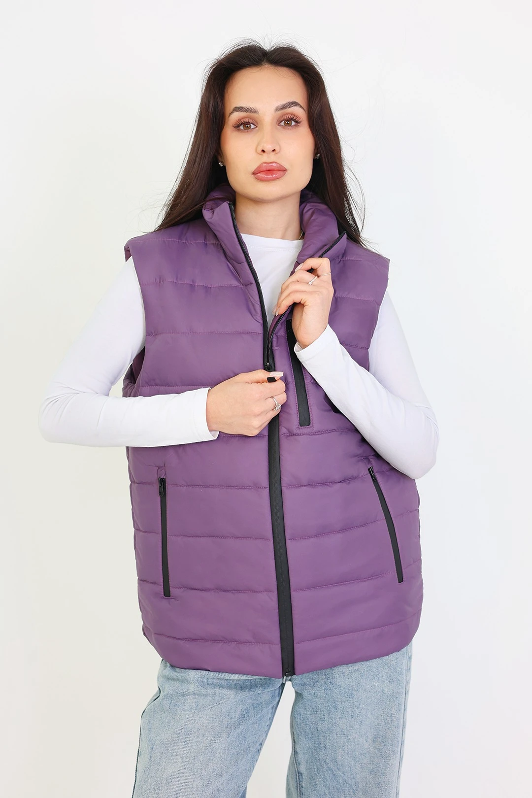 Жилет Эмбер на синтепоне со стежкой унисекс, однотонный#2 Жилет Эмбер на синтепоне со стежкой унисекс, однотонный#2