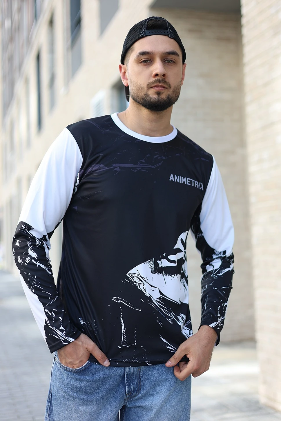 Лонгслив Гэлэкси Плюс О-ворот унисекс с полной запечаткой (полиэстер)#2