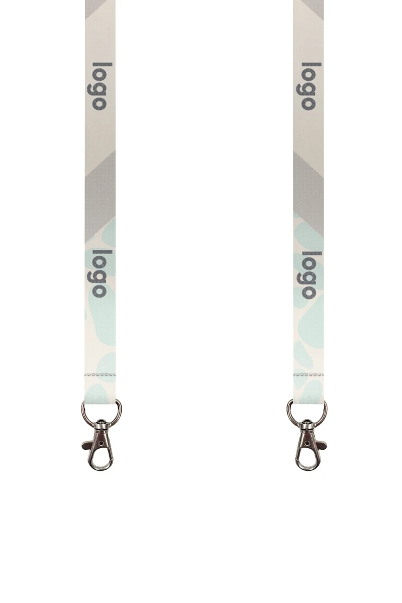 Купить ленту для бейджа блекаут ширина 1,5 см, с карабином-люкс, с печатью "Mini geomertry"